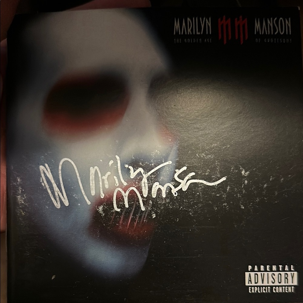 Signed Marilyn Manson The Golden Age of Grotesque CD insert